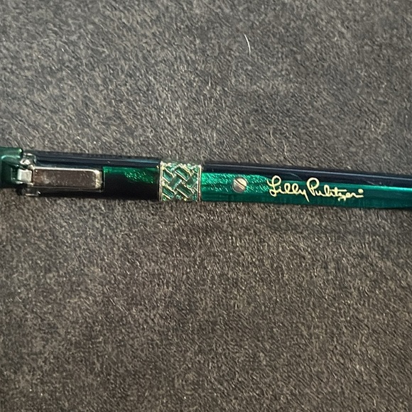 Lily Pulitzer Green & Black Ryder Metal Frame Eyeglass Frame Smart Chic GUC - Picture 5 of 9